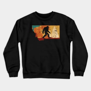 Bigfoot Retro Vintage Sasquatch Montana Crewneck Sweatshirt